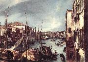 Canaletto The Grand Canal with the Rialto Bridge in the Background (detail) oil painting artist