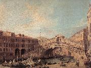 Canaletto Grand Canal: The Rialto Bridge from the South f oil painting artist