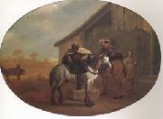 Bamboccio Travelers Leaving an Inn (mk05) oil painting artist