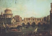 Canaletto Capriccio con un ponte di Rialto immaginario e altri edifici (mk21) oil painting picture wholesale