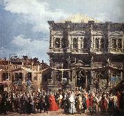 Canaletto The Feast Day of St Roch (detail) f oil painting reproduction