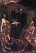 GUERCINO St Augustine, St John the Baptist and St Paul the Hermit hf oil painting