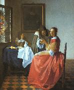 JanVermeer A Lady and Two Gentlemen oil painting