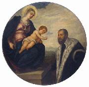 Tintoretto Madonna with Child and Donor, oil painting reproduction