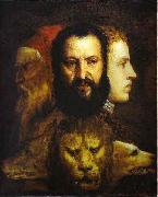 Titian The Allegory of Age Governed by Prudence is thought to depict Titian, oil painting reproduction