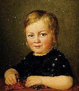 Anonymous Child with toy figures oil painting