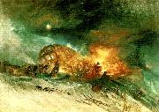 J.M.W.Turner messieurs les voyageurs on their return from italy in a snow drift upon mount tarrar oil painting reproduction