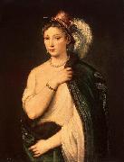 Titian Female Portrait. oil painting reproduction