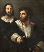 Raphael Self portrait with a friend oil painting reproduction