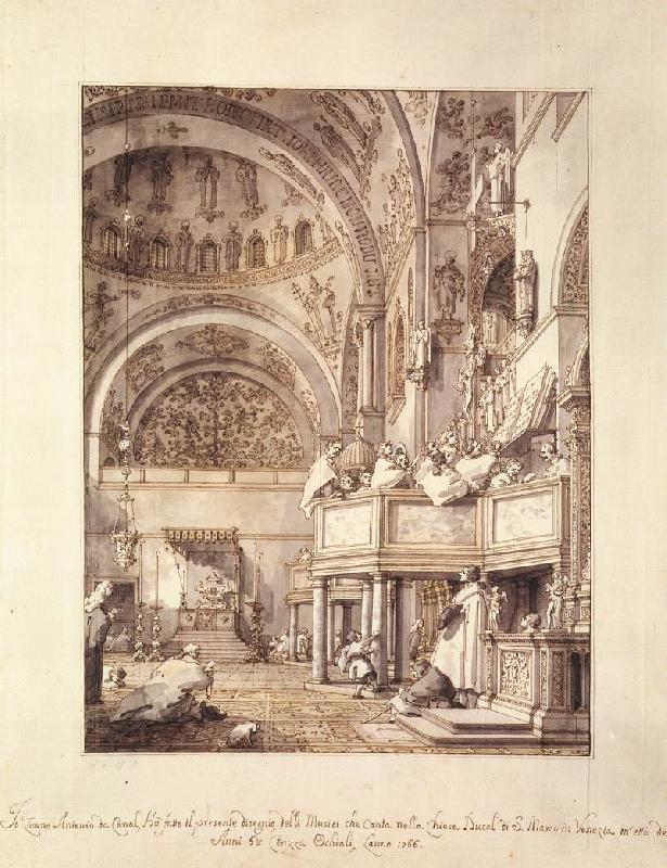 Canaletto San Marco: the Crossing and North Transept, with Musicians Singing df