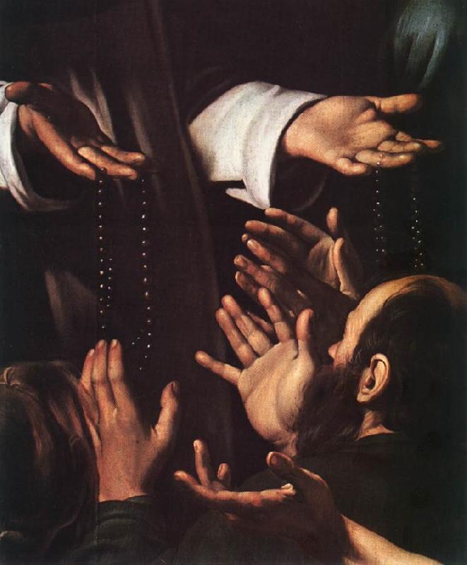 Caravaggio Madonna del Rosario (detail) dsf oil painting image