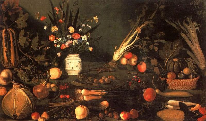 Caravaggio Still Life with Flowers Fruit