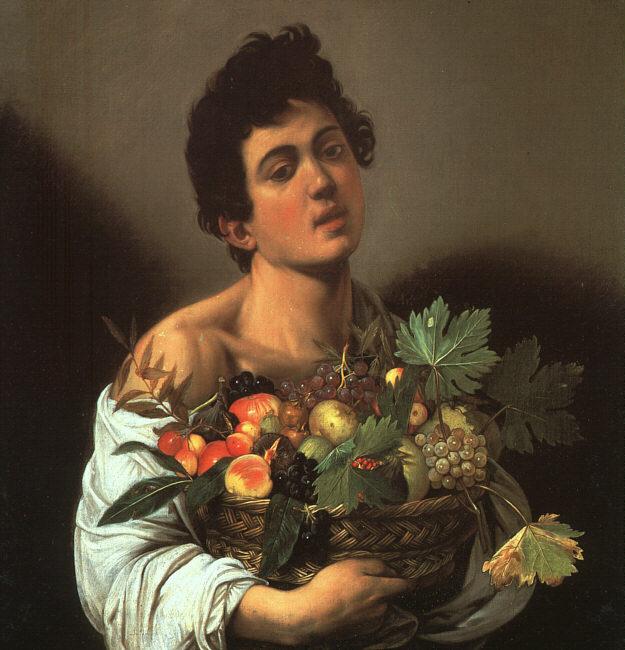 Caravaggio Youth with a Flower Basket oil painting image