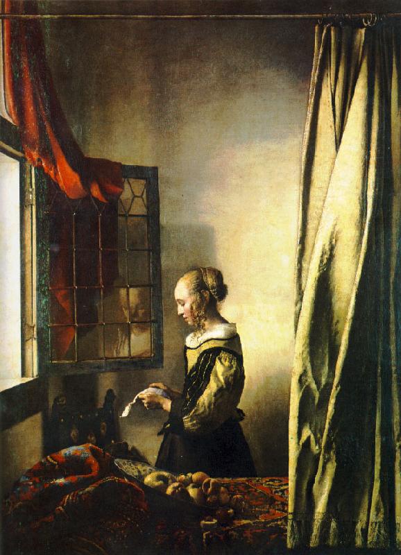 JanVermeer Girl Reading a Letter at an Open Window oil painting image