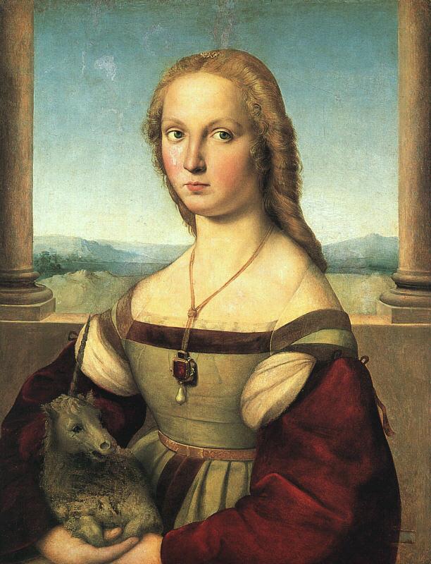 Raphael The Woman with the Unicorn oil painting image