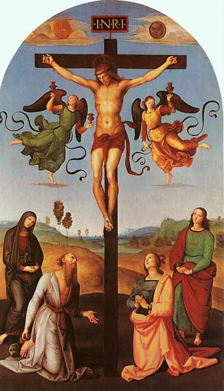 Raphael Christ on the Cross with the Virgin, Saint Jerome, Mary Magdalene and John the Baptist oil painting image