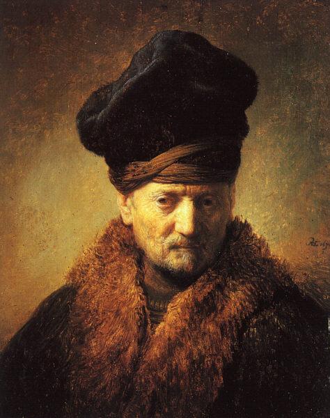Rembrandt Bust of an Old Man in a Fur Cap oil painting image