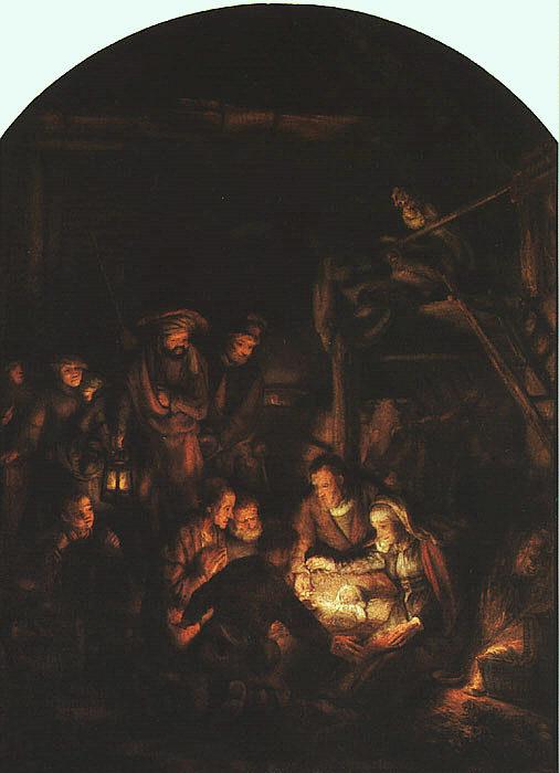 Rembrandt Adoration of the Shepherds oil painting image