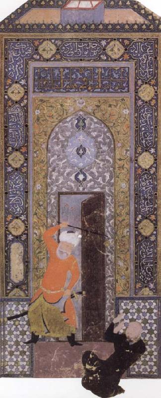 Bihzad The Gatekeeper denies entrance by one unworthy of the garden