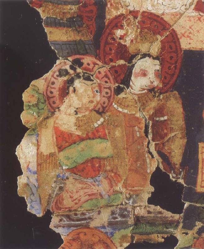 Bihzad Fragment of a Manichaean manuscript,with the Hindu gods Ganesh,Vishnu