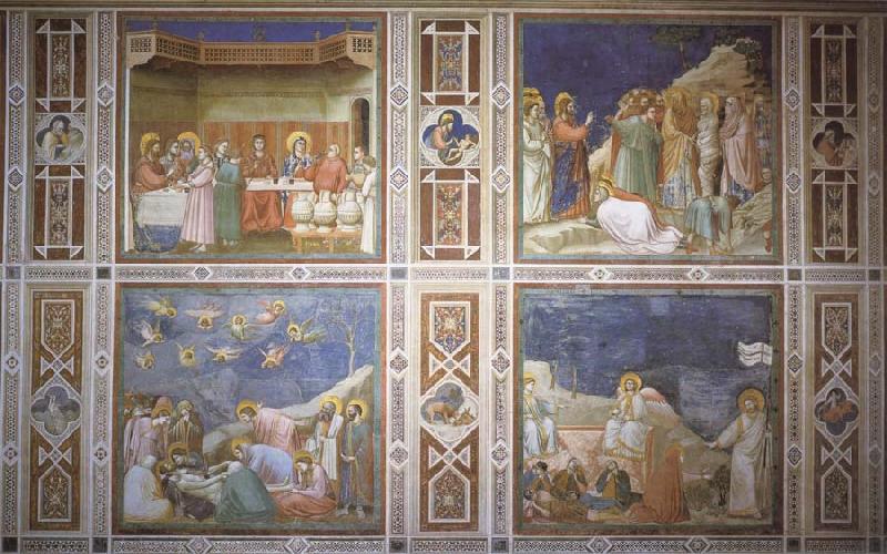 Giotto The wedding to Guns De arouse-king of Lazarus, De bewening of Christ and Noli me tangera oil painting image