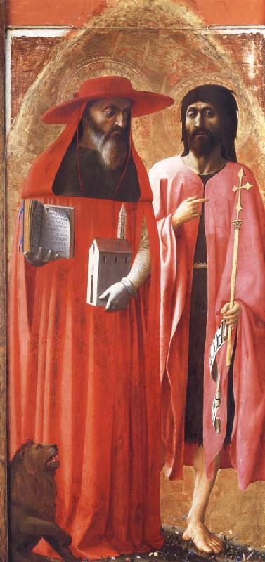MASACCIO Saints Jerome and john the Baptist oil painting image