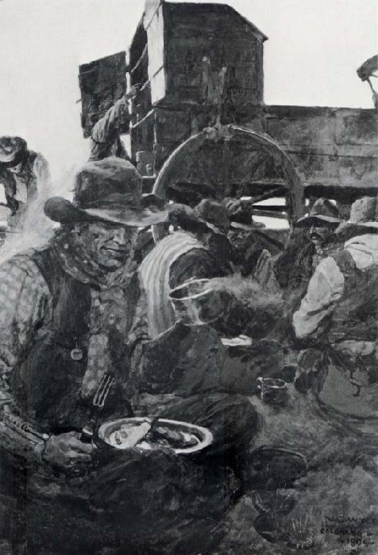 N.C.Wyeth The Lee of the Grub-Wagon