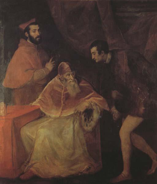 Titian Pope Paul III,Cardinal Alessandro Farnese and Duke Ottavio Farnese (mk45) oil painting image