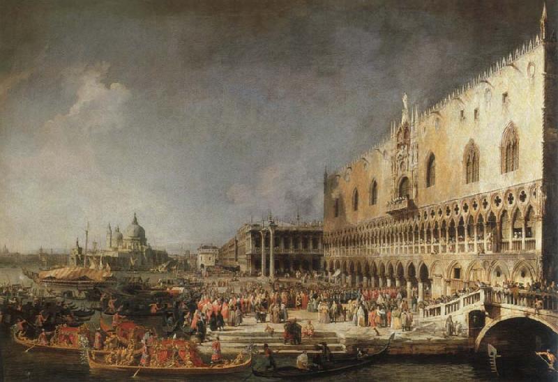 Canaletto reception of the french ambassador in venice oil painting image