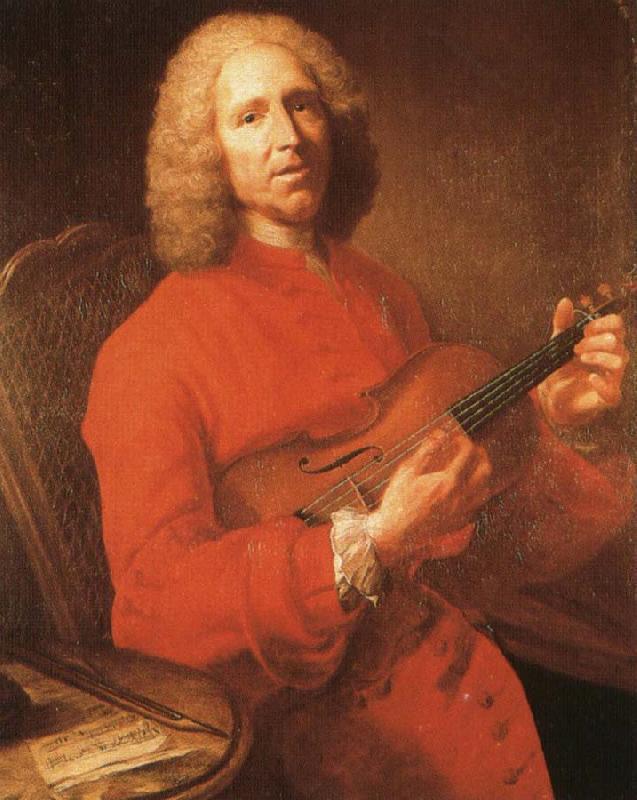 rameau jean philippe rameau with his violin, a famous portrait by joseph aved oil painting image