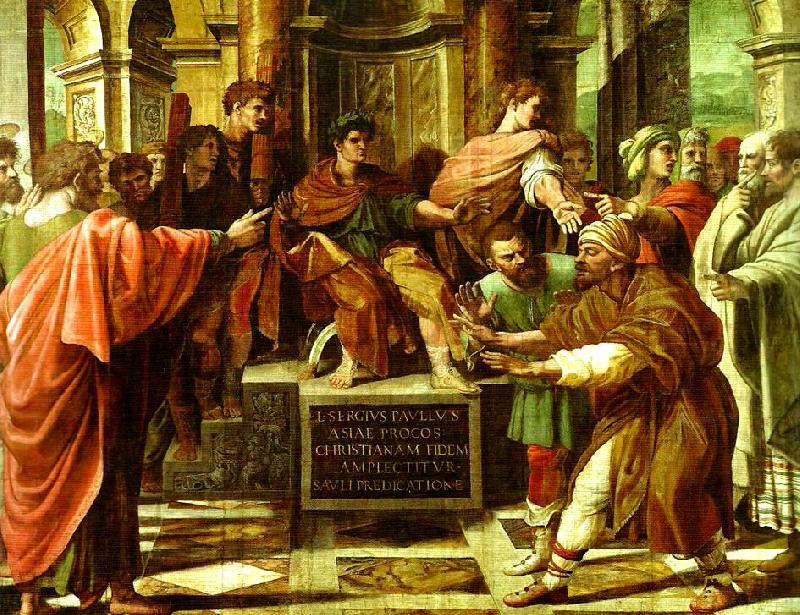 Raphael the convetsion of the proconsul sergius paulus