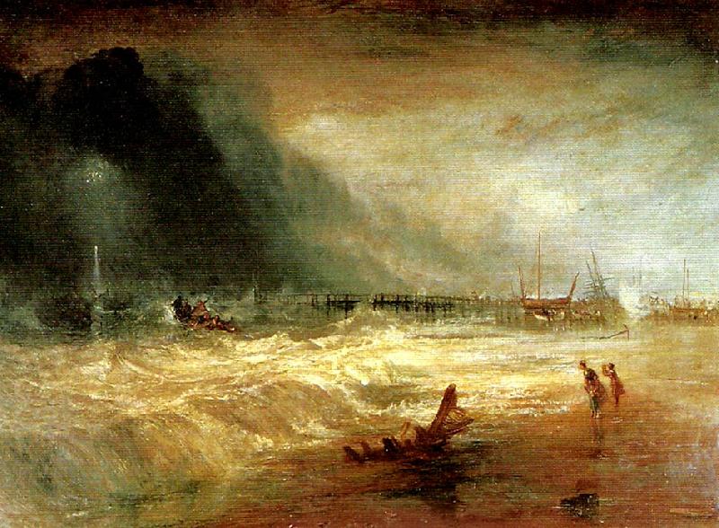 J.M.W.Turner life-boat and manby apparatus going off to a stranded vessel oil painting image