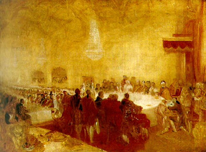J.M.W.Turner george iv at the provost's banquet, edinburgh oil painting image
