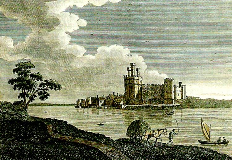 J.M.W.Turner caernarvon castle from picturesque oil painting image