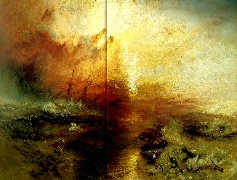 J.M.W.Turner slavers throwing overboard the dead and dying typhon oil painting image