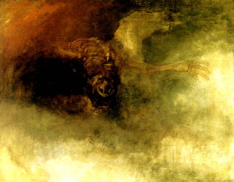 J.M.W.Turner a skeleton falling off a horse in mid-air oil painting image