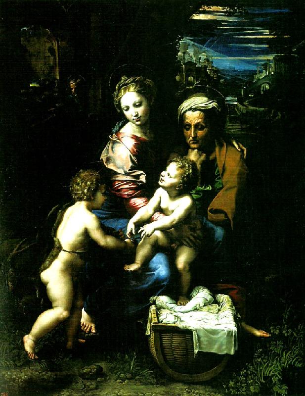 Raphael holy family with st john the baptist oil painting image