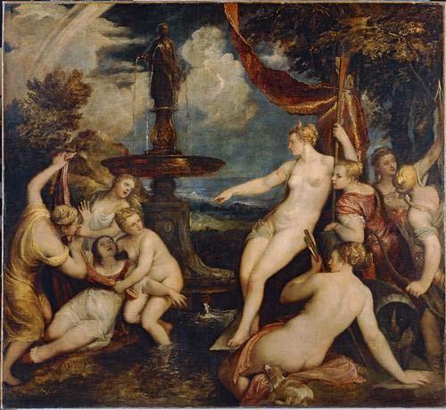 Titian Diana and Callisto by Titian; Kunsthistorisches Museum, Vienna oil painting image