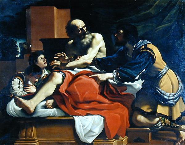 GUERCINO Jacob, Ephraim, and Manasseh, painting by Guercino oil painting image