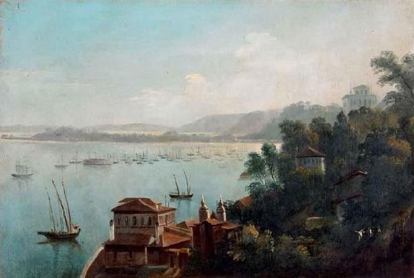 Anonymous View of the port of Bahia oil painting image
