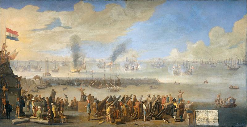 Anonymous The naval battle near Livorno, 14 March 1653: incident of the first Anglo-Dutch War. oil painting image