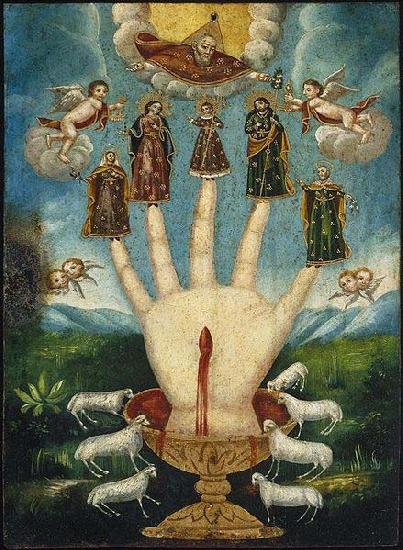 Anonymous The All-Powerful Hand), or The Five Persons oil painting image