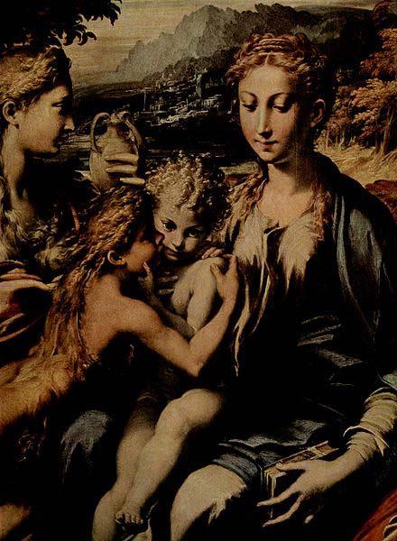 PARMIGIANINO Thronende Madonna, Hl. Zacharias, Hl. Johannes der Taufer und Hl. Maria Magdalena oil painting image