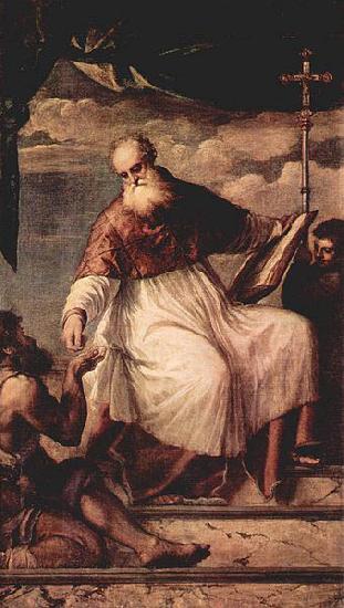 Titian Hl. Johannes Evangelist und der Almosen oil painting image
