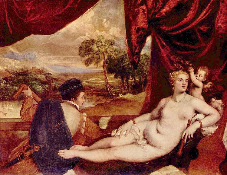 Titian Venus und der Lautenspieler oil painting image