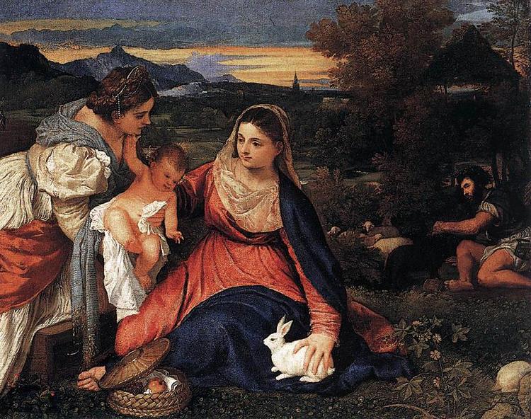 Titian Die Madonna mit dem Kaninchen oil painting image