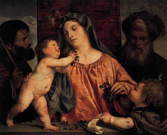 Titian Madonna of the Cherries oil painting image