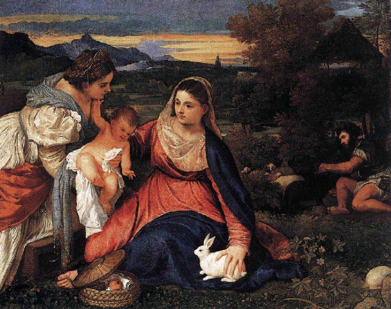 Titian Madonna of the Rabbit oil painting image