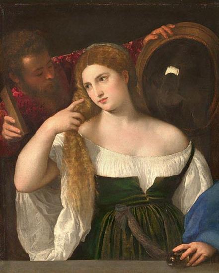 Titian Woman with a Mirror oil painting image