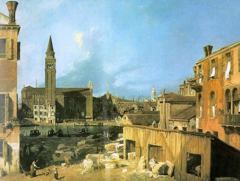 Canaletto The Stonemason's Yard oil painting image